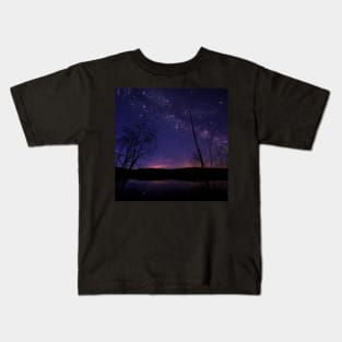 Galaxy Reflection Silhouette Kids T-Shirt